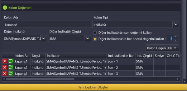 Birkaç Günlük hisse kapanış fiyatını listeleme - Matriks Destek ve ...